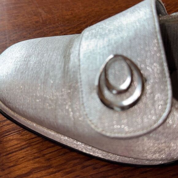 Vintage 60’s 70’s Metallic Silver Platform Heels Size 8 - Picture 15 of 16